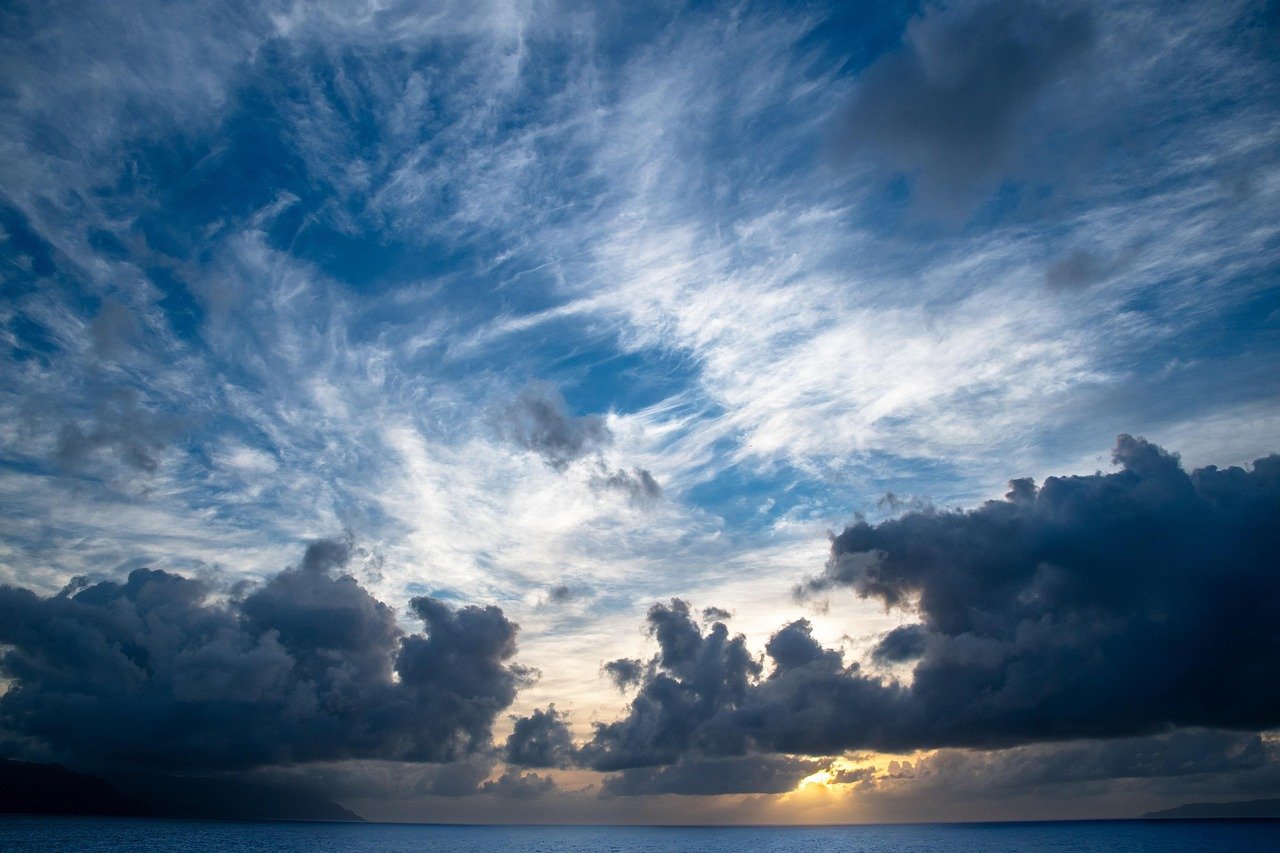 sunrise, pacific ocean, coast, sunset, shore, island, ocean, sea, clouds, sky, sun, nature, hiva oa, atuona, marquesas islands, french polynesia