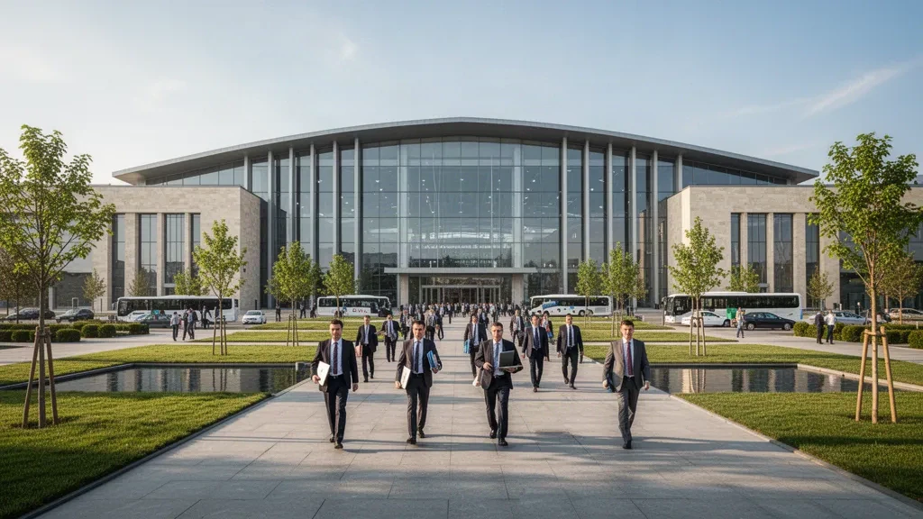 Außenansicht einer modernen Ausstellungshalle in der Türkei, in der die MEEXX Machine Excellence Expo 2026 für industrielle Werkzeugmaschinen stattfindet