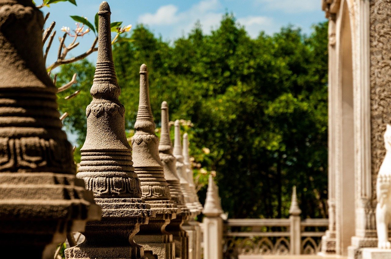 pagoda, templo, buda, chua buu long, buda purnima, paisaje, arquitectura