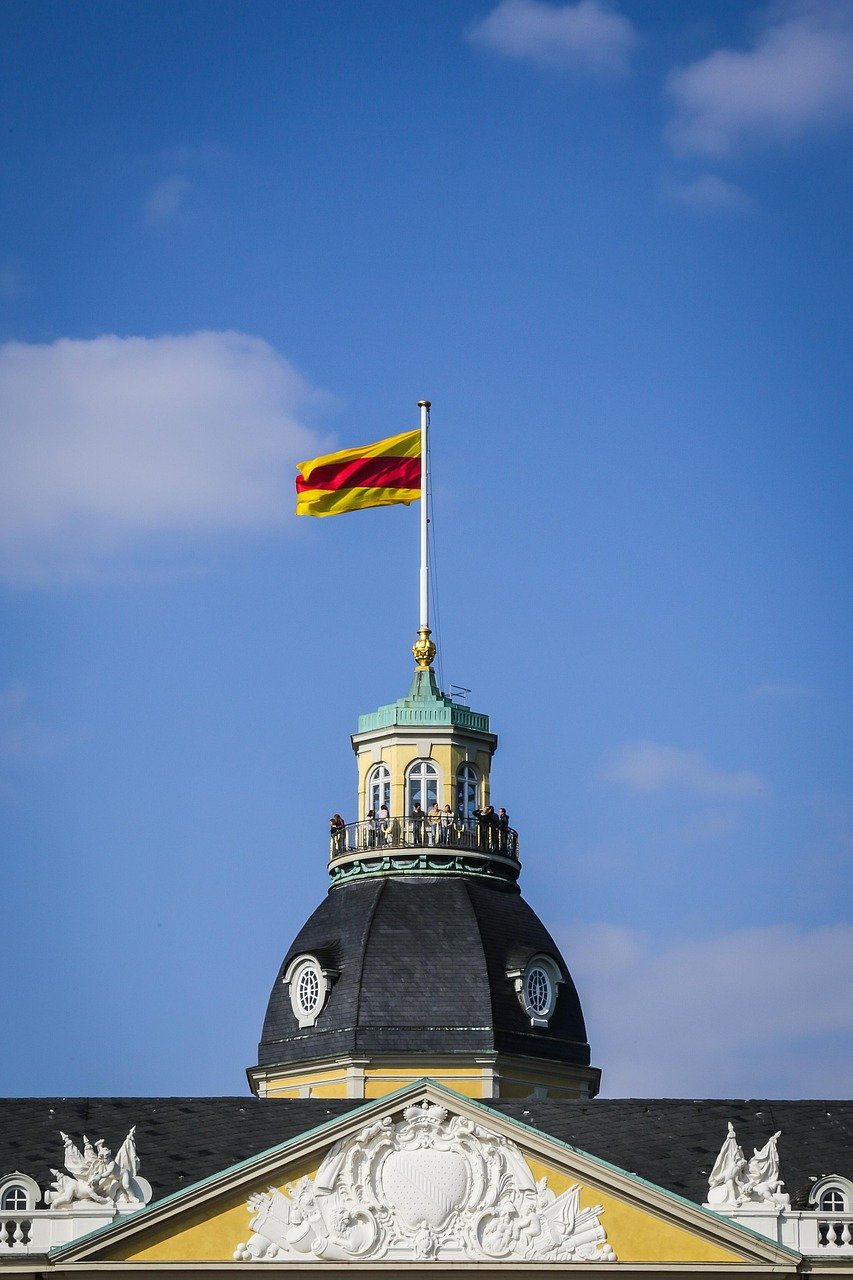 Banner, Flagge, Schloss, Karlsruhe, Baden-Württemberg, Residenz, Herrscher, baden