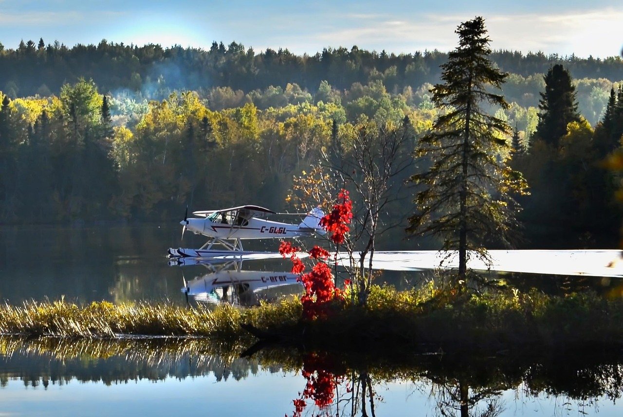 hidroavión, lago, paisaje otoñal, naturaleza, agua, Quebec, hidroavión, hidroavión, hidroavión, hidroavión, hidroavión