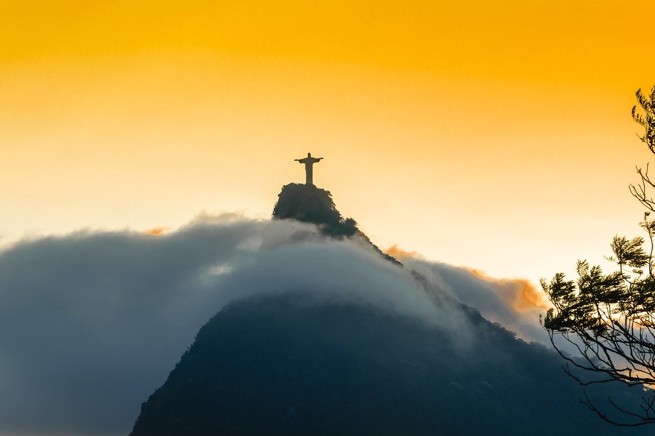rio, rio de janeiro, südamerika, brasilien, christusstatue, natur, wolken, berg, nebel, statue